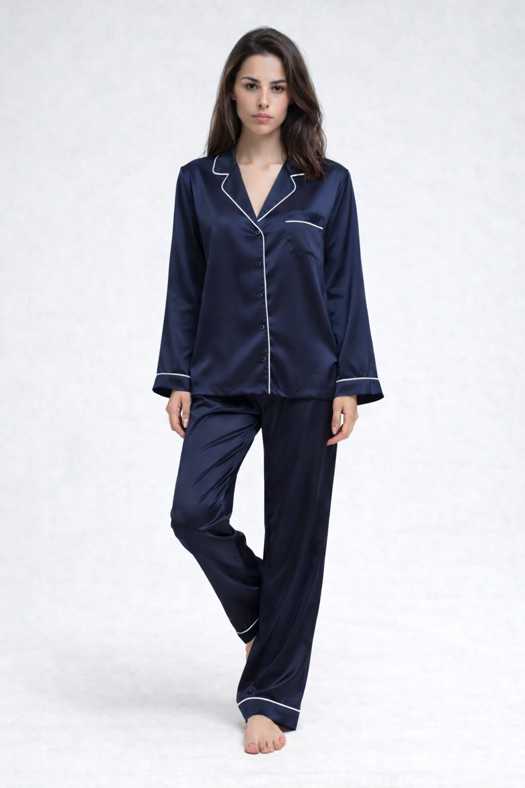 Premium Long Silk Pajamas Set
