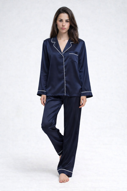 Premium Long Silk Pajamas Set