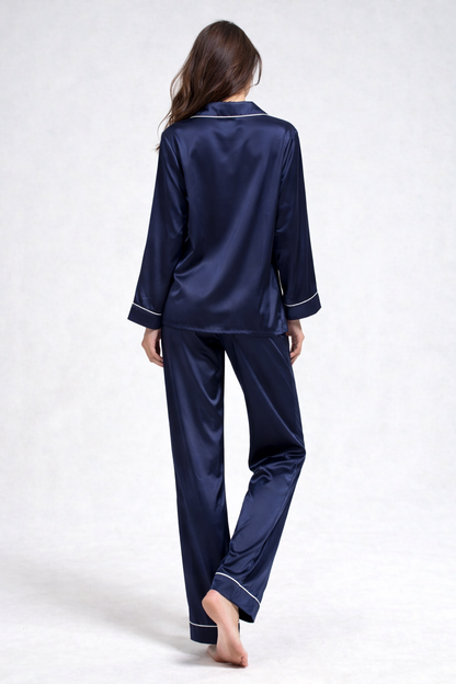 Premium Long Silk Pajamas Set