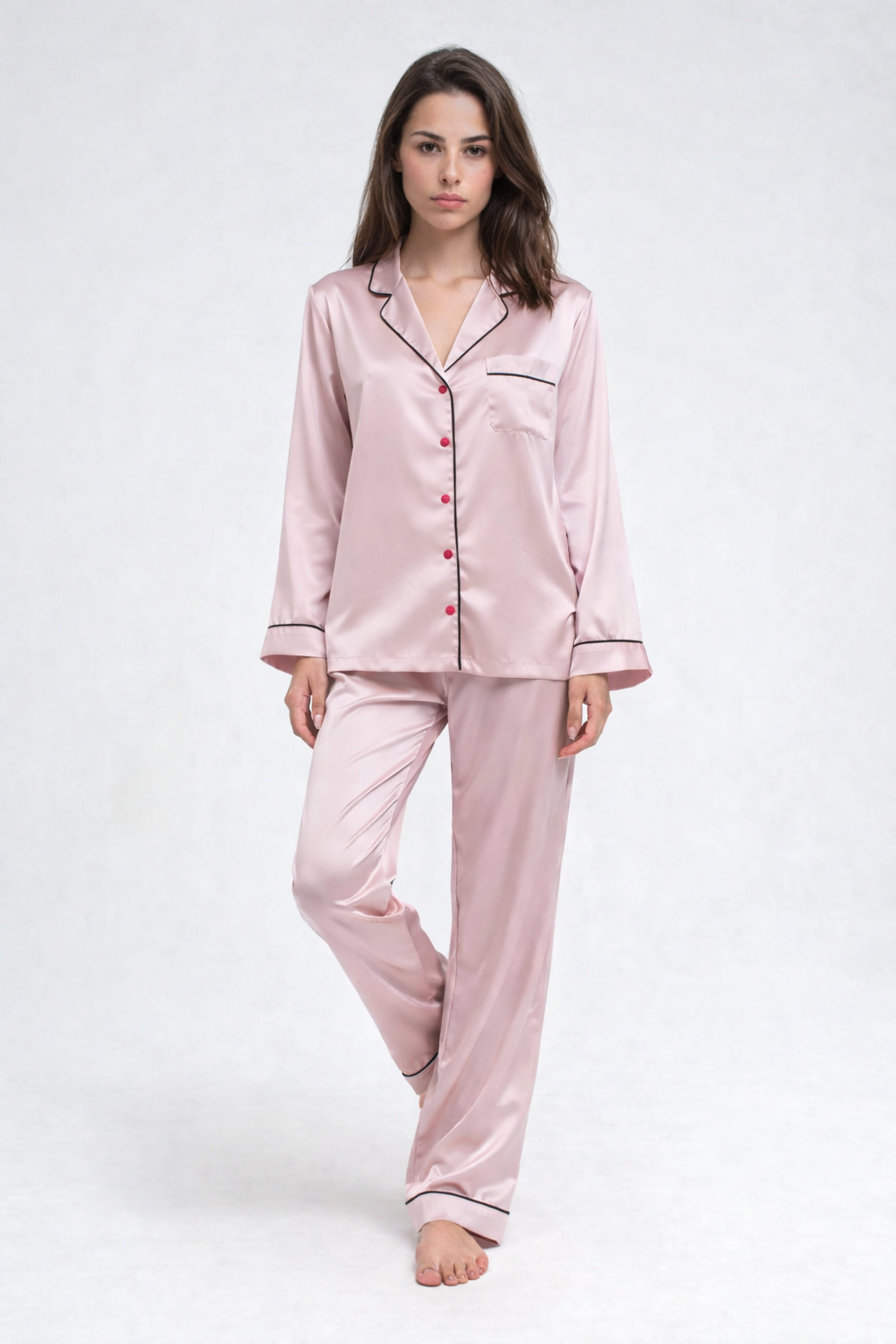 Premium Long Silk Pajamas Set