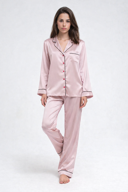 Premium Long Silk Pajamas Set