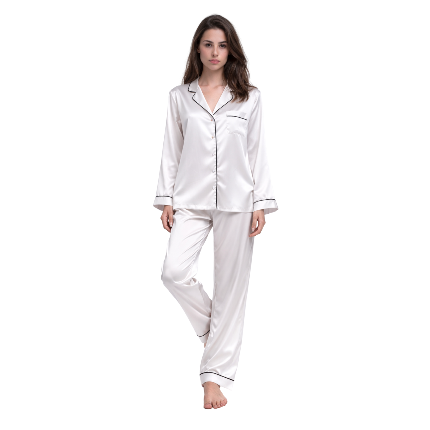 Premium Long Silk Pajamas Set