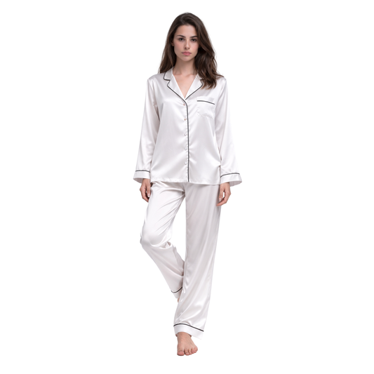 Premium Long Silk Pajamas Set